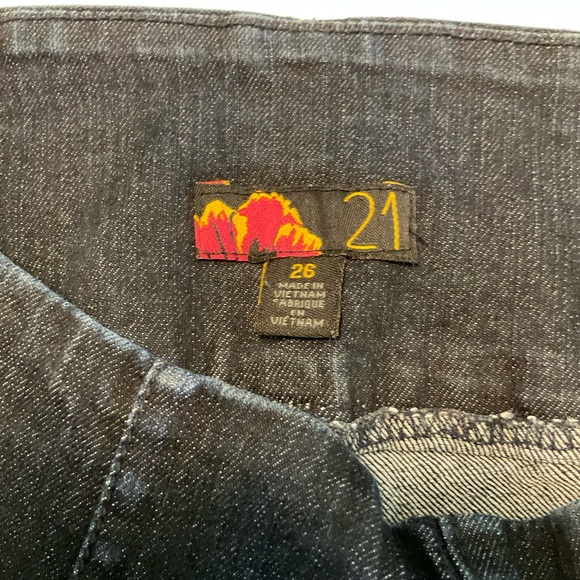 Forever 21 High Waisted Cigarette Blue Denim Jeans, Side Zip, Flat Front, Sz 26 - Picture 5 of 9